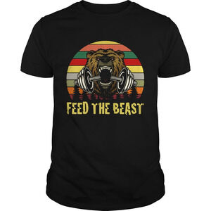 Bear Weightlifting Feed The Beast Retro Shirt